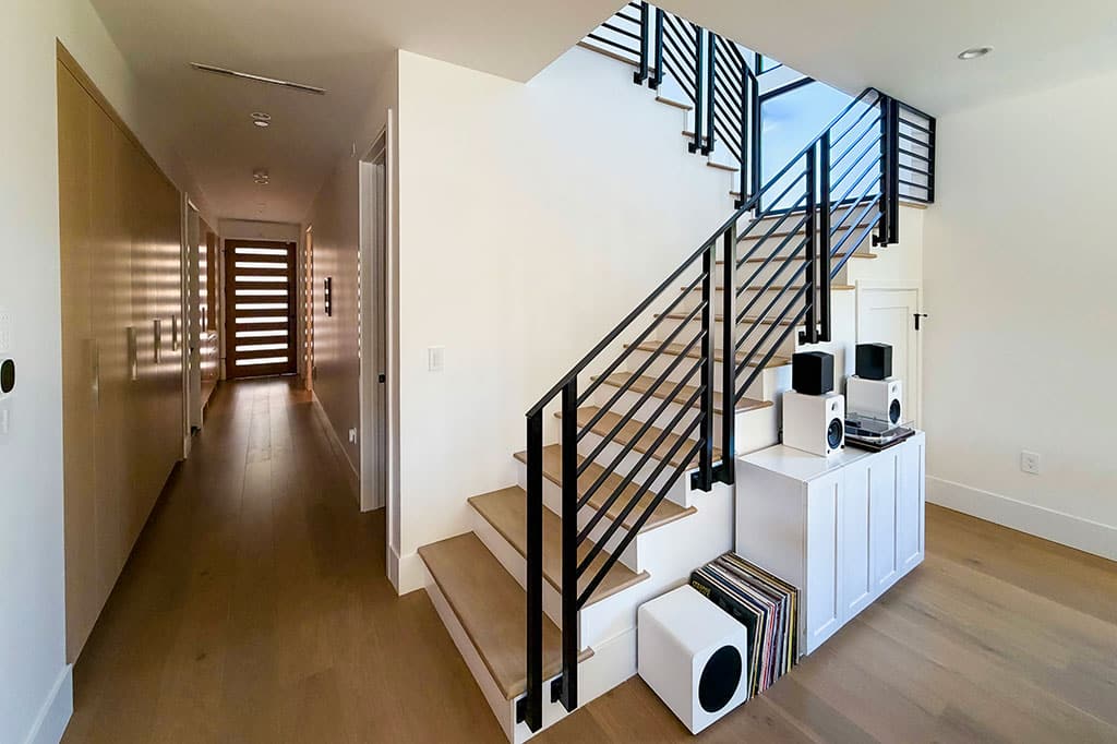 Finished open-plan living and dining interior of the Ayres Ave renovation