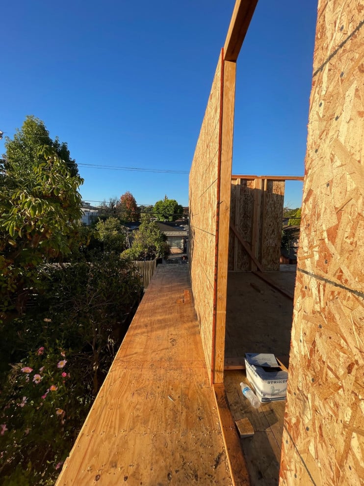Barry Ave rebuild framing